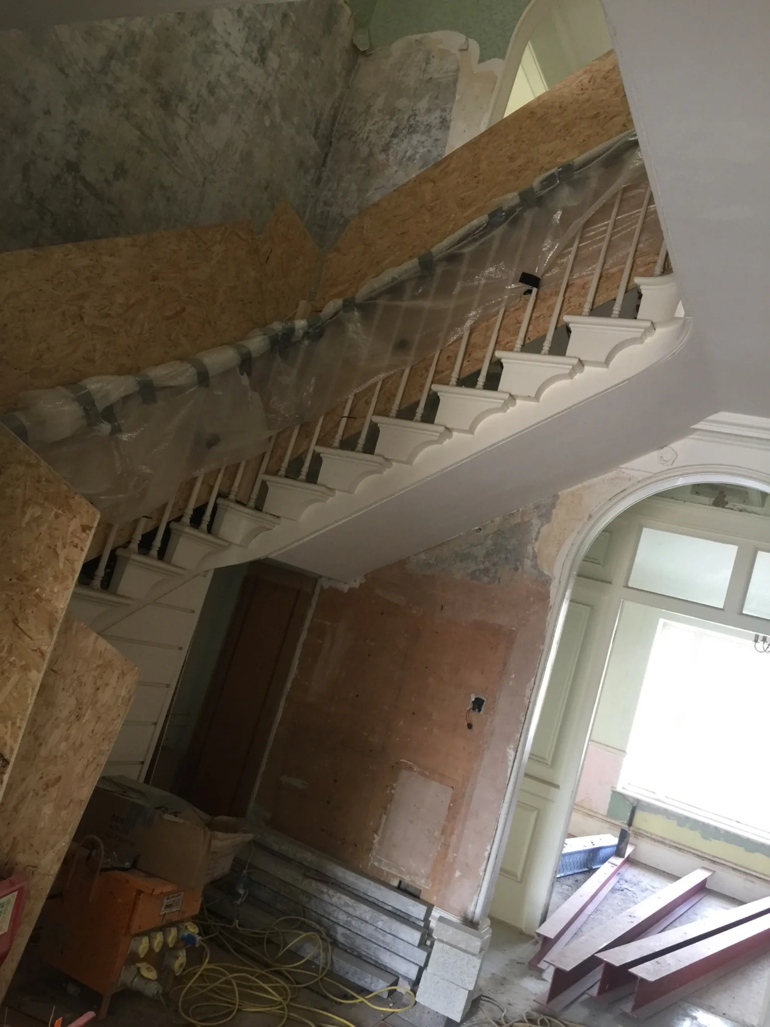 Protected original staircase during conversion works