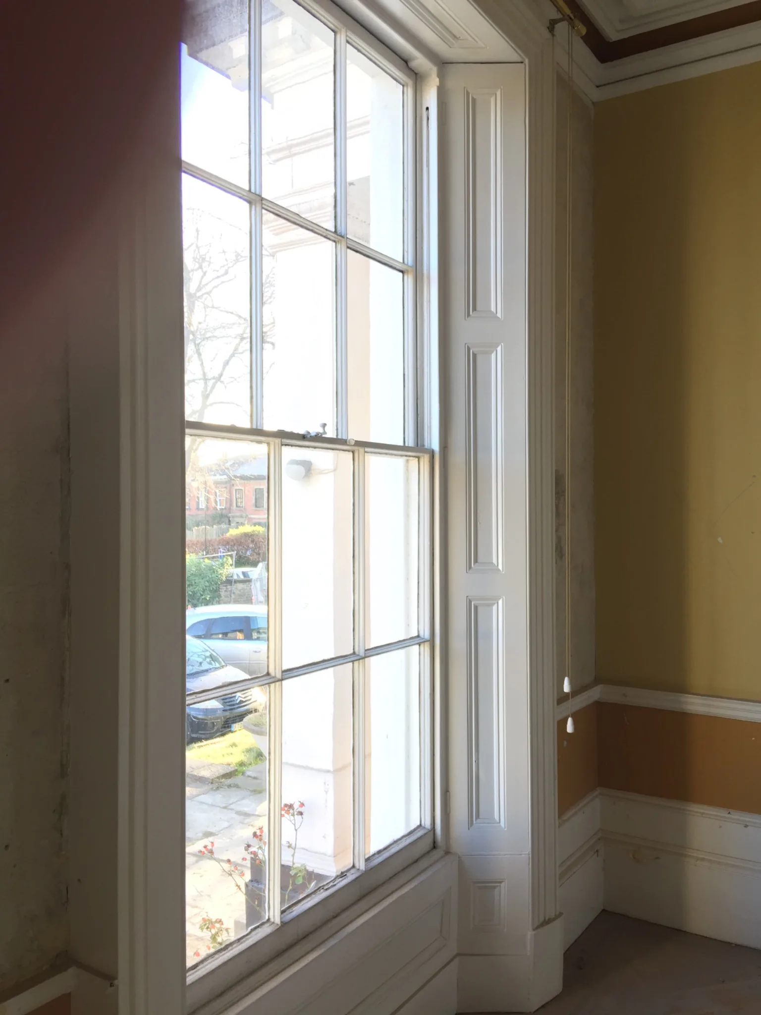 Original sash window requiring refurbishment